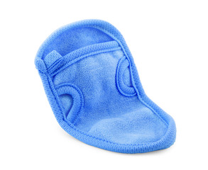 bath sponge in foam isolated on a white background. Large washcloth in soapy foam. Washcloth with body lather.