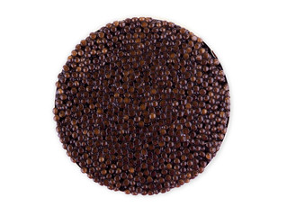 Black caviar isolated on white background