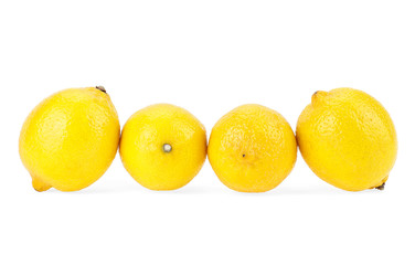 Ripe lemons isolated on a white background