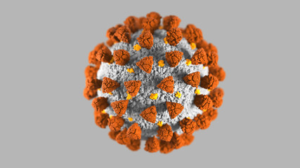 illustration of a virus with spikes. 3d rendering