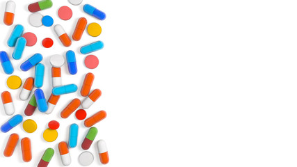 Capsule pill on white background