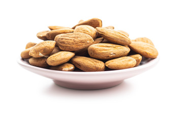 Dried almonds nuts.