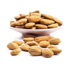 Dried almonds nuts.