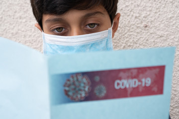 child learning corona virus information