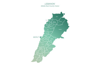 lebanon map. graphic vector map of lebanon.