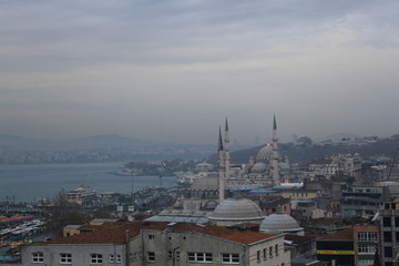Fototapeta na wymiar istanbul halic shot from top view