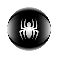 Virus icon black-white in the form of a ball. Vector eps 10