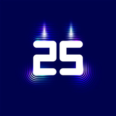 25th Year Anniversary Celebration Design. Vector illustration for the holiday.