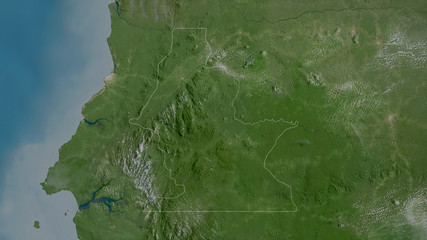 Centro Sur, Equatorial Guinea - outlined. Satellite