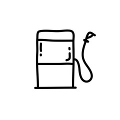 gas station doodle icon, vector illustration