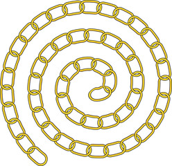 Fototapeta na wymiar Spiral of golden precious chain. Luxury jewelry for men and women.