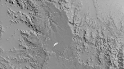 Maekel, Eritrea - outlined. Grayscale