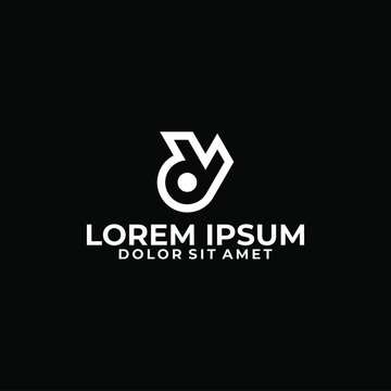 Initial letter dy or dL logo template with modern icon symbol in flat design monogram illustration