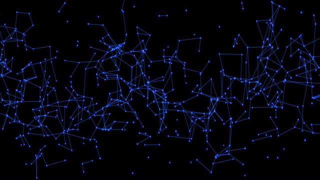 An abstract concept of computer nodes connecting to each other on a network.