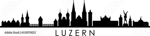 Fototapete Luzern City Switzerland Skyline Silhouette Cityscape  Vector-SimpLine