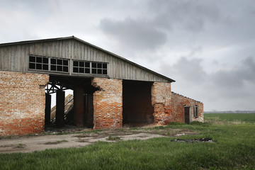 Abandoned hangar in the countryside