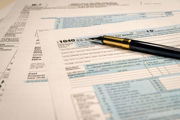 Obraz premium Tax forms 1040. U.S Individual Income Tax Return.