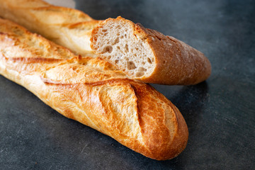 French bread. French baguettes. 