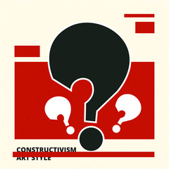 Vector abstract black and red shapes Constructivism Art style design. Geometric figures creates futuristic compostion.