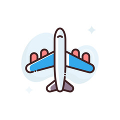 Airplane Vector Icon Filled Outline  style illustration.