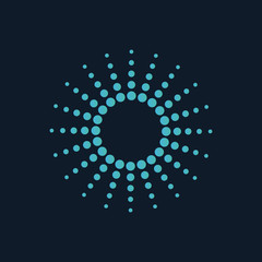 dotted circle element, round design logo template. Stock Vector illustration isolated on white background.