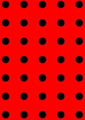 Background image of black circles on a red ladybug. © malaha