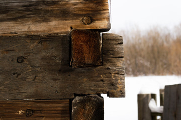 The catch part of an old wooden house.