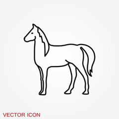 Fototapeta na wymiar Vector icon of an horse on background