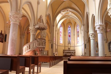 Eglise catholique Saint Barthélémy à Genas construite en 1876 - ville de Genas - Département du...