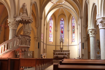 Eglise catholique Saint Barthélémy à Genas construite en 1876 - ville de Genas - Département du...