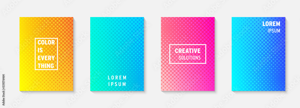 Leinwandbilder set of minimal covers vector design. colorful gradient. cool modern gradient background design. cove