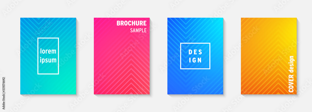 Leinwandbilder set of minimal covers vector design. colorful gradient. cool modern gradient background design. cove