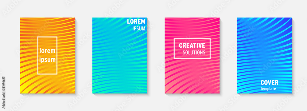 Poster set of minimal covers vector design. colorful gradient. cool modern gradient background design. cove