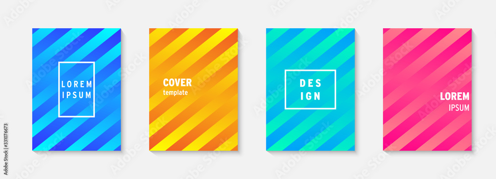 Poster set of minimal covers vector design. colorful gradient. cool modern gradient background design. cove