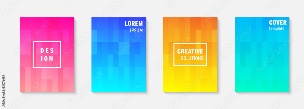 Leinwandbilder set of minimal covers vector design. colorful gradient. cool modern gradient background design. cove