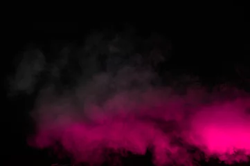 Crédence de cuisine en verre imprimé Fumée Pink smoke isolated on black background