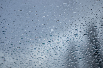 Water drops on the glass in a rainy day in Donostia, San Sebastian,Spain