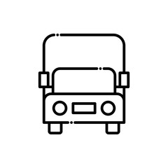 Cargo Truck Vector Icon Line  style illustration.