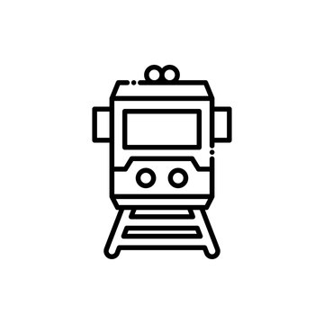recommend clip art: Cargo Train Vector Icon Line  style illustration.