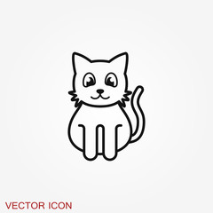 Kitty Vector Icon. Cat symbol isolated on background