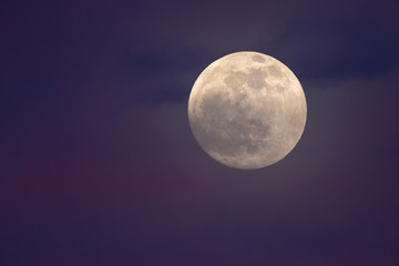Fototapeta na wymiar Full moon just after sunset