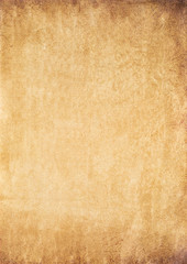 Sheet of old aged retro paper. Ancient antique brown cardboard design pattern blank empty copy space vintage background