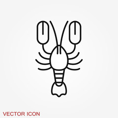 Lobster icon vector logo illustration isolated on background