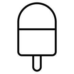 Ice Cream bite icon in line style. Bitten popsicle, fudgesicle icon. Frozen vanilla dessert, bitten chocolate ice cream signs. Summer time illustration.