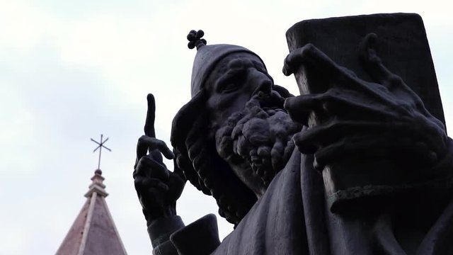 Gregory of Nin statue. outside Diocletian's Palace in Old Town of Split. Travel destination for tourist visiting Croatia. Europe summer tourism.