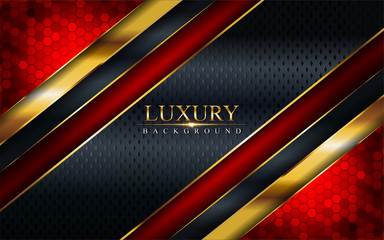 Luxury red, gold and black combination background design.