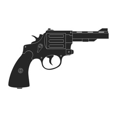 Vector monochrome icon with Revolver