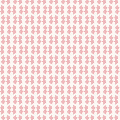 Vector abstract geometric seamless pattern. Pink and white texture with curved shapes, ornamental elements. Elegant repeat background. Design for babies, girls, decoration, linens, fabric, textile