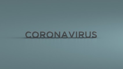 Fototapeta premium Inscription coronavirus text background. COVID-19 3d rendering. Coronavirus outbreak background.