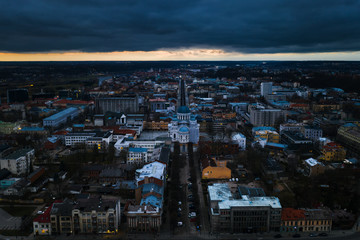 Kaunas Downtown Under Dramatic Clouds